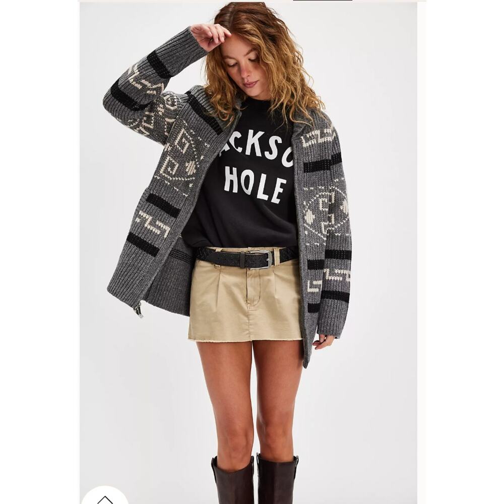 Free People Pendleton Long Westerley Cardigan Med… - image 1